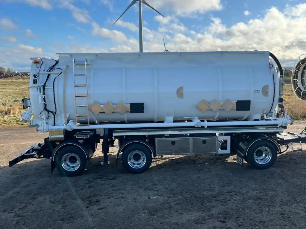 Bærekraftig energi- og fornybar energiløsning med vindmølle og miljøvennlig transport.